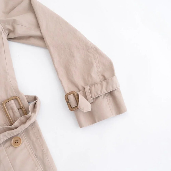 Banana Republic Beige Button Up Trench Midi Double Breasted With Belt Coat XS - Picture 5 of 13